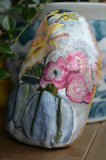 Hand Painted Rock, Desktop Decor, Painted Rock Art, Flower Decor Art, Paperweight