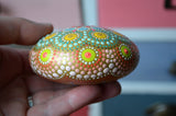 Hand Painted Mandala, Wooden Pebble, Boho Wedding, Southwest Inspired Mandala, Faux Painted Rock