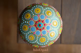 Hand Painted Mandala, Wooden Pebble, Boho Wedding, Southwest Inspired Mandala, Faux Painted Rock