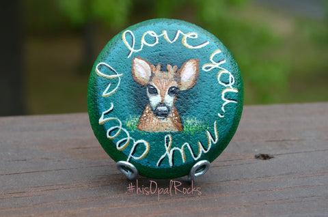 Buck Painted Rock, Hand Painted Rock, Nursery Decor, Baby Boy Nursery, Baby Shower Gift