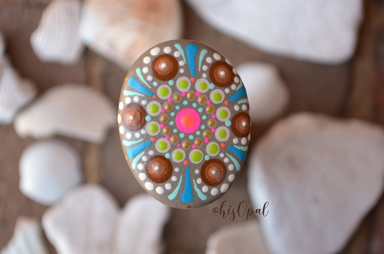 painted stone magnet